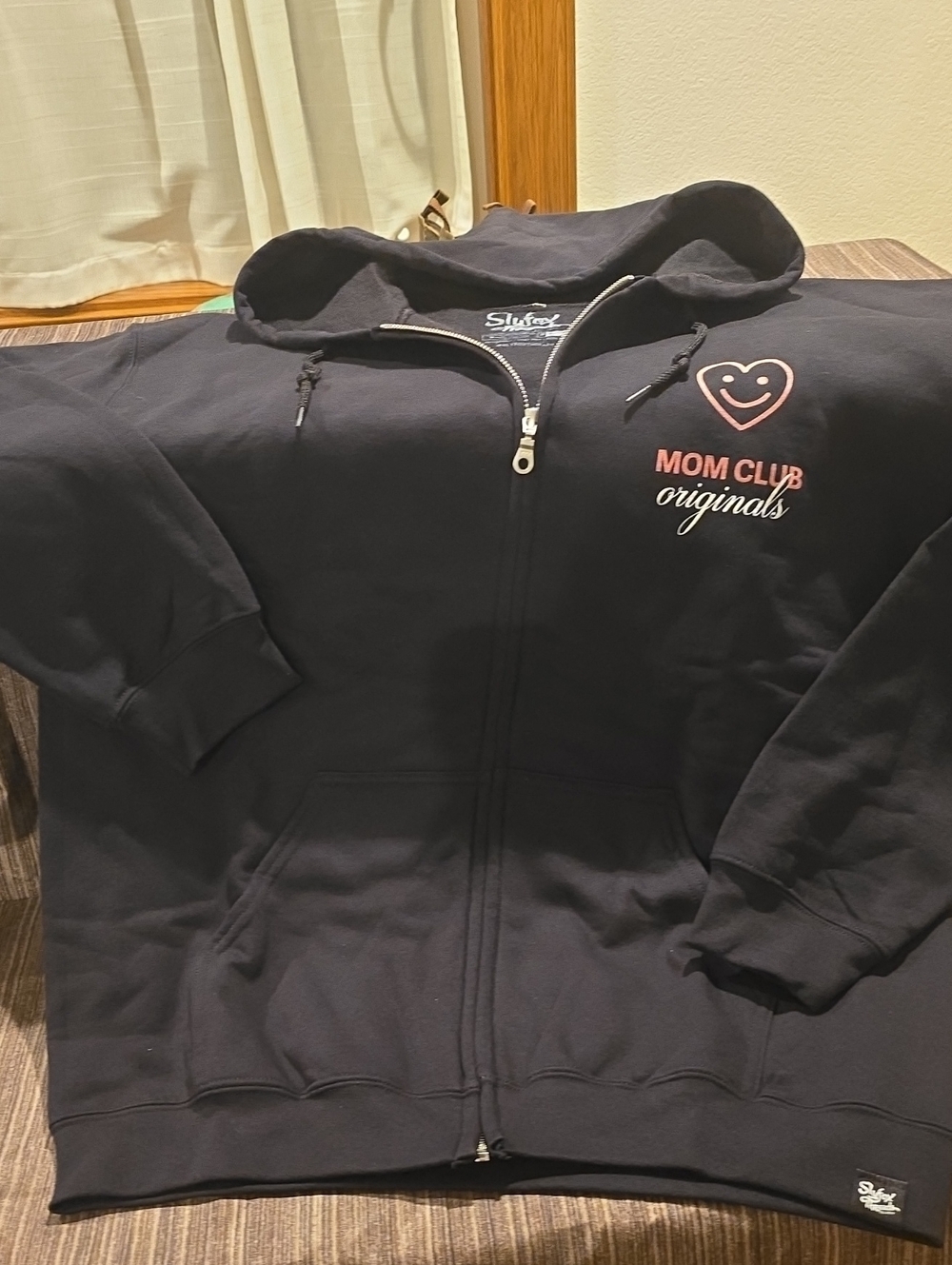 NWT Slyfox Threads Black Mom Club Originals Full Zip Hoodie Large